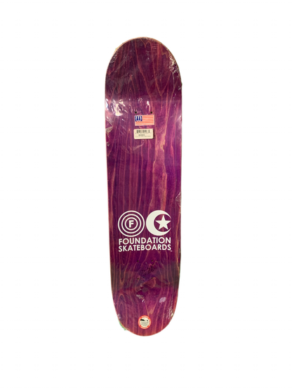 Foundation Star and Moon Modern Concave Green Stain 8.125" Classic Skateboard Deck