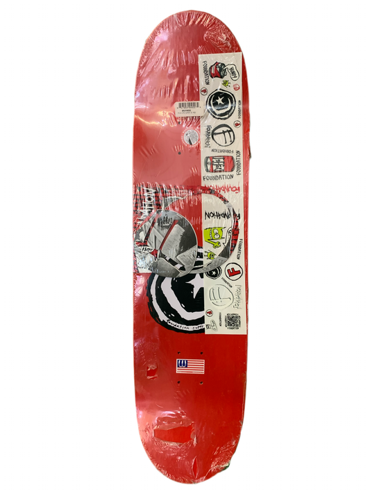 Foundation Super Co. Red/White Logo 8.375" Classic Skateboard Deck