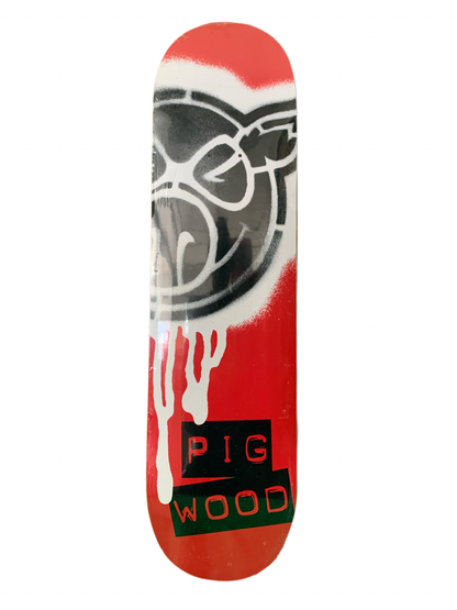 Pig Wood Spray Logo Red 7.8" Classic Skateboard Deck