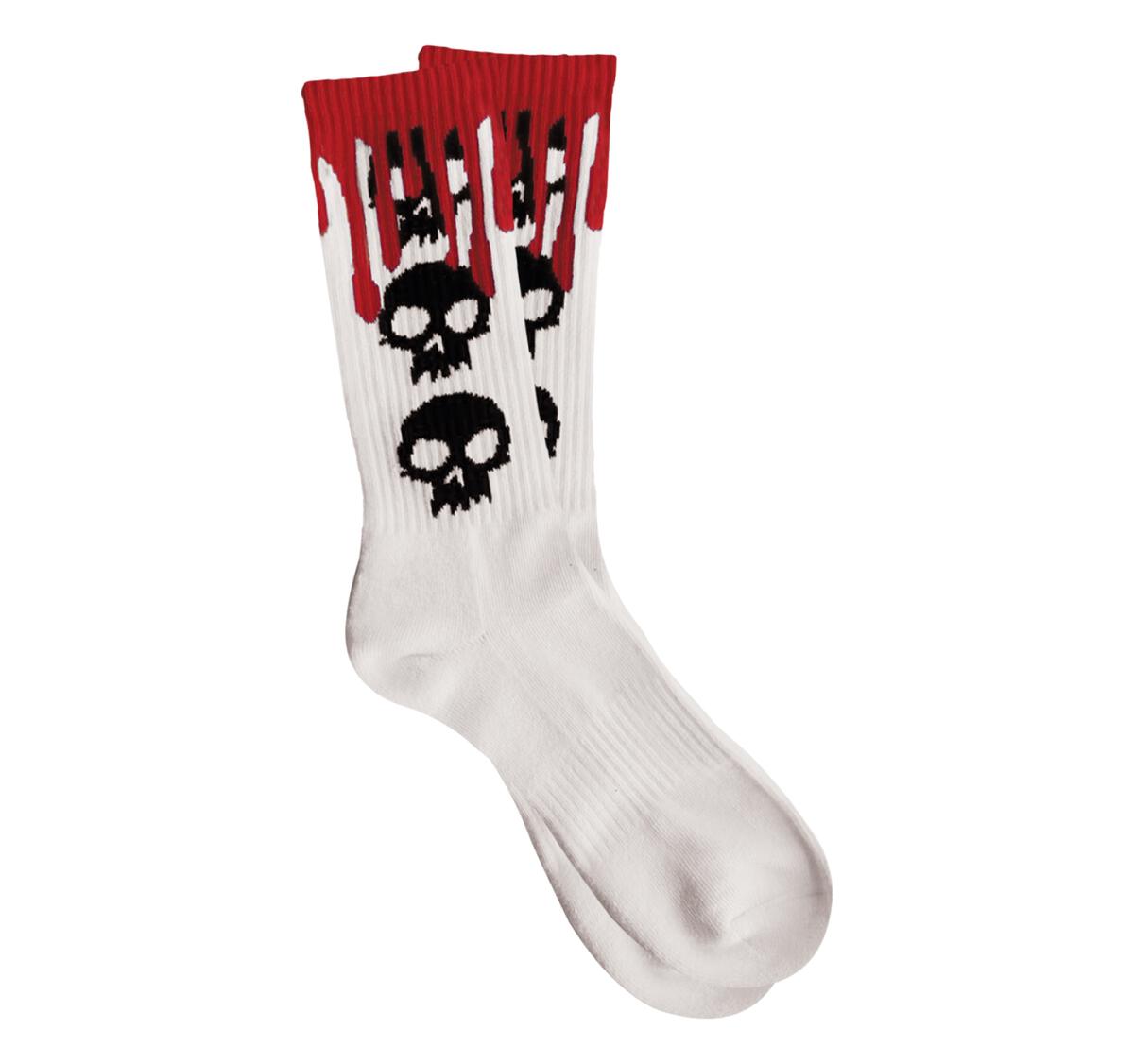Zero 3 Skull Blood White Socks