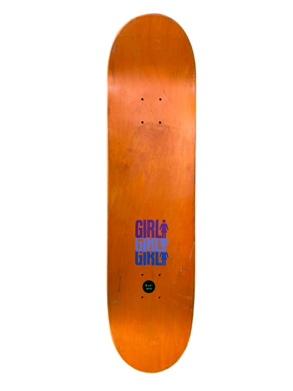 Girl Rick McCrank Repeated Logo Name Purple/Blue 8.3" Classic Skateboard Deck