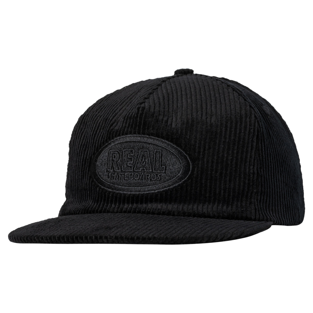 Real Oval Black / Black Snapback Hat