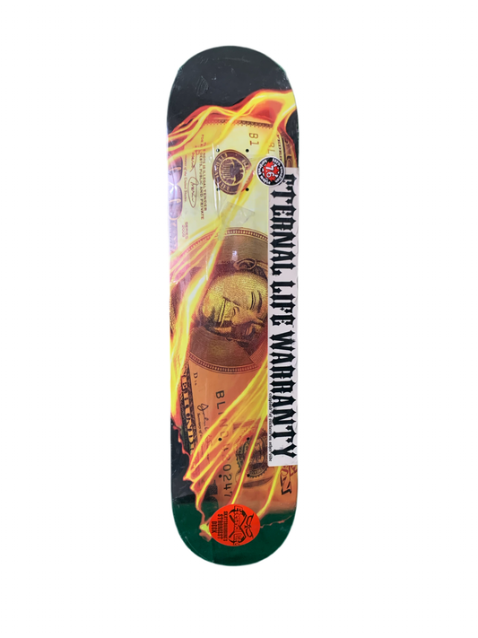 Blind Jake Brown Burning Dollar Bill Money Eternal Life 7.6" Classic Skateboard Deck