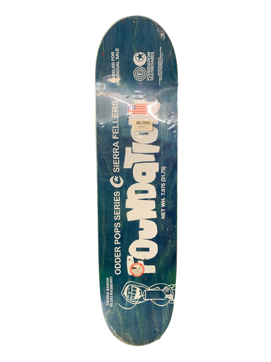 Foundation Sierra Fellers Bangin Bloo Rasberry Odder Pops Series 8.125" Classic Skateboard Deck