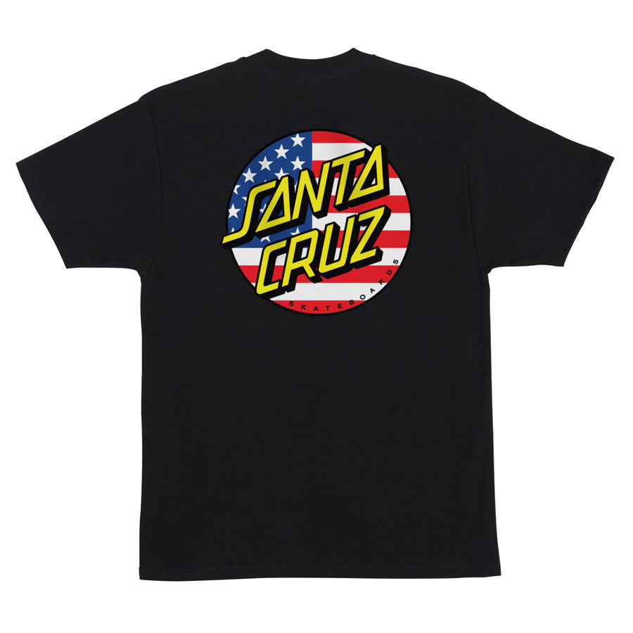 Santa Cruz July 4th Dot V2 Heavyweight Black S/s Shirt