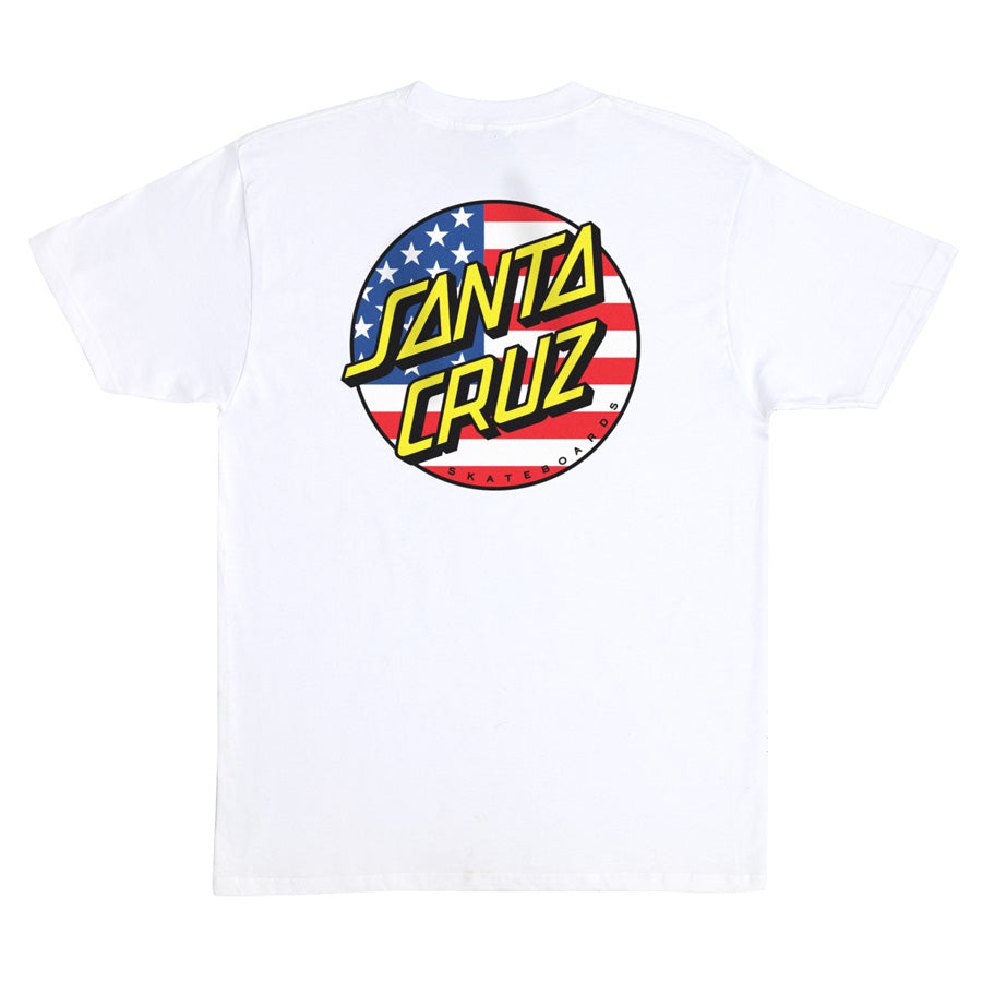 Santa Cruz July 4th Dot V2 Heavyweight White S/s Shirt