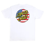 Santa Cruz July 4th Dot V2 Heavyweight White S/s Shirt
