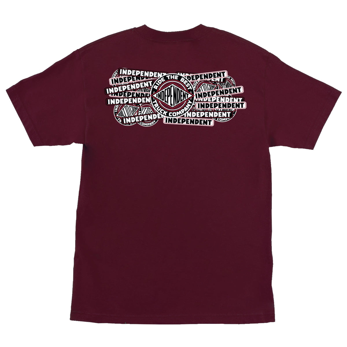 Independent Sticker Slap S/s Heavyweight Shirt Maroon