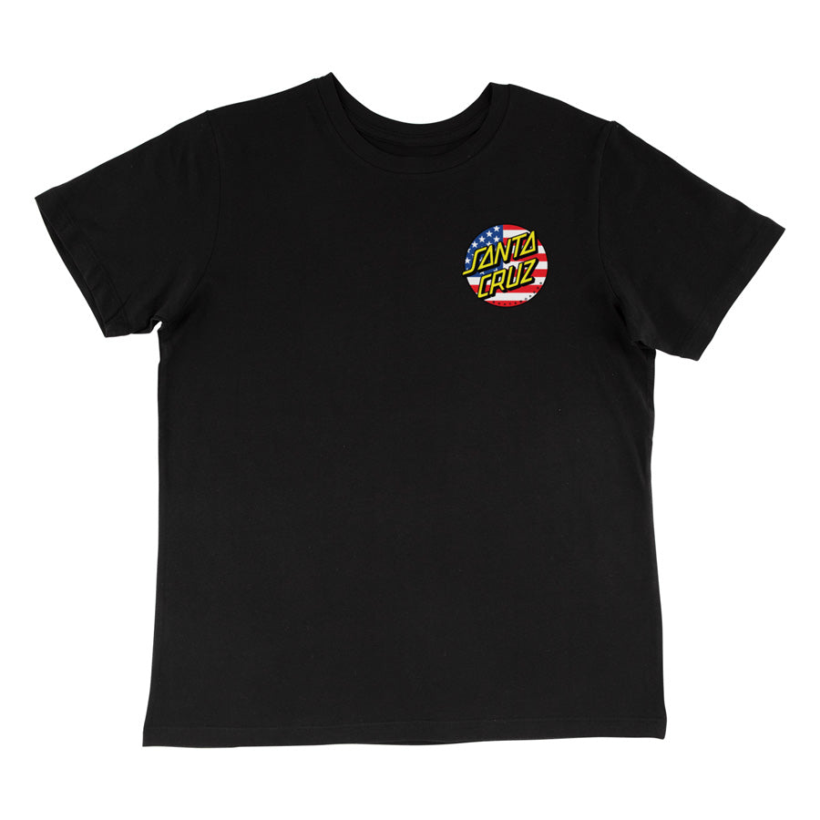 Santa Cruz July 4th Dot V2 Lightweight Black Womens S/s Shirt