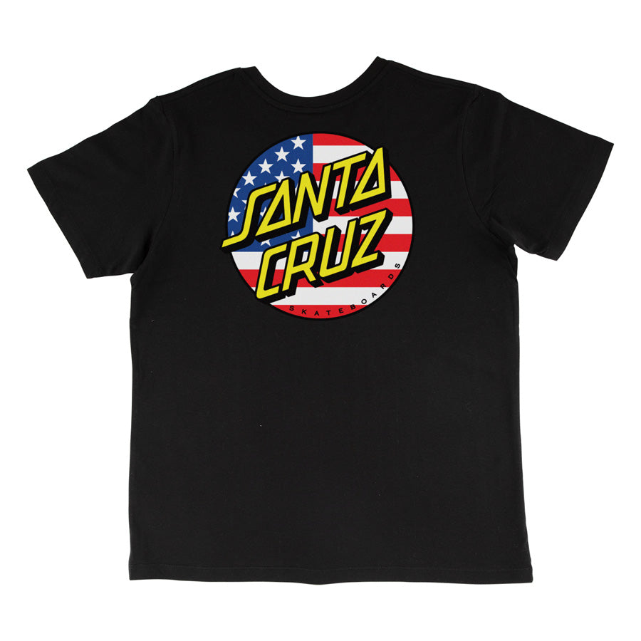 Santa Cruz July 4th Dot V2 Lightweight Black Womens S/s Shirt