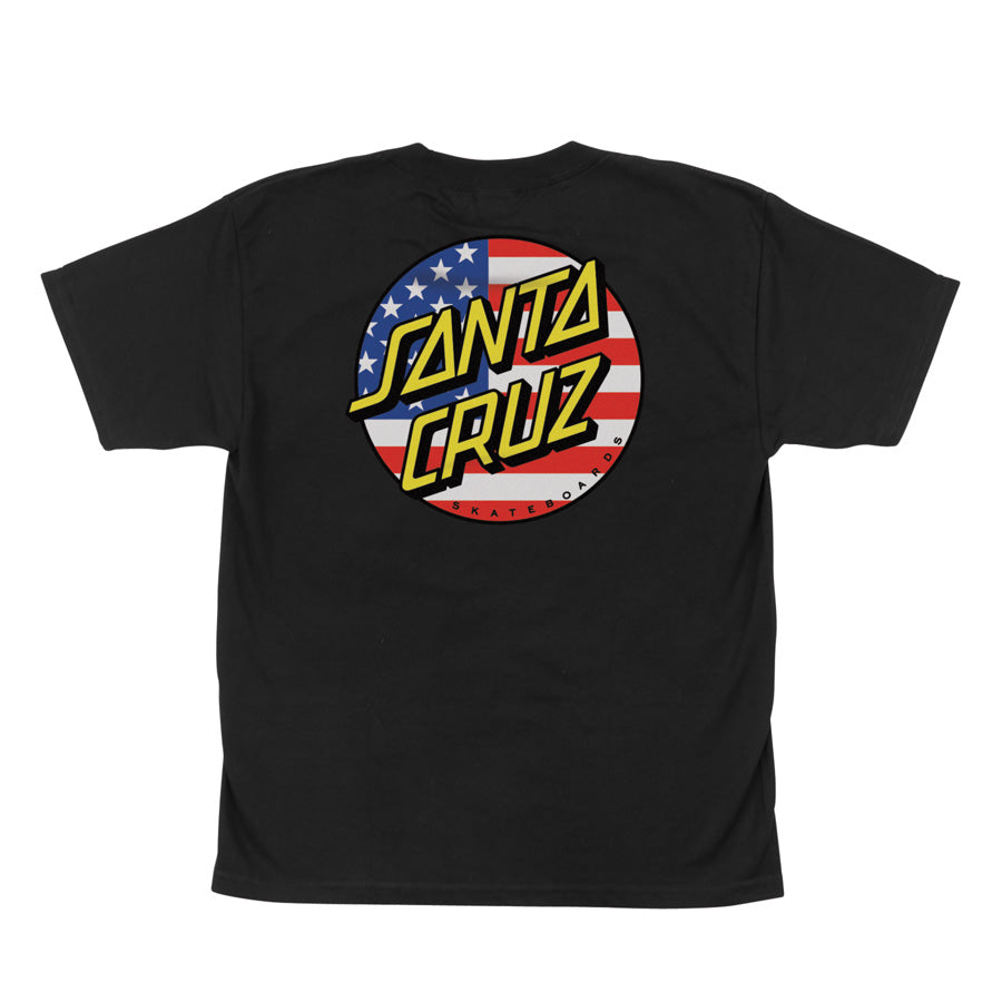Santa Cruz July 4th Dot V2 Midweight Black Youth S/s Shirt