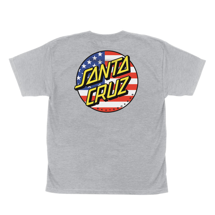Santa Cruz July 4th Dot V2 Midweight Sport Grey Youth S/s Shirt