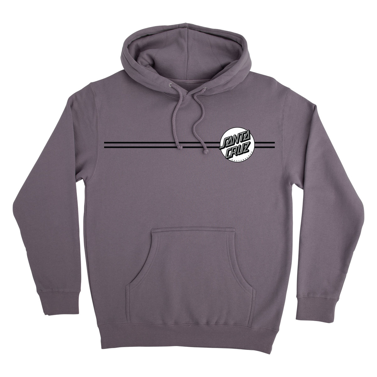 Santa Cruz Other Dot P/O Hooded Heavyweight Sweatshirt Plum with White Silver