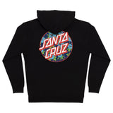 Santa Cruz Screaming Hibiscus Dot Zip Hooded Midweight Sweatshirt Black