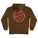 Santa Cruz Burnt Opus Oversized P/O Hooded Heavyweight Sweatshirt Brown