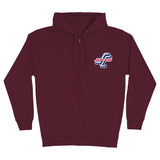 Santa Cruz Outer OGSC Zip Hooded Midweight Sweatshirt Maroon
