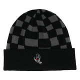 Santa Cruz Screaming Hand Black Checker Long Shoreman Beanie