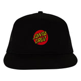 Santa Cruz Embroidered Black Mesh Trucker Snapback Hat