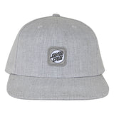 Santa Cruz Label Heather Grey White SIlver Snapback Hat