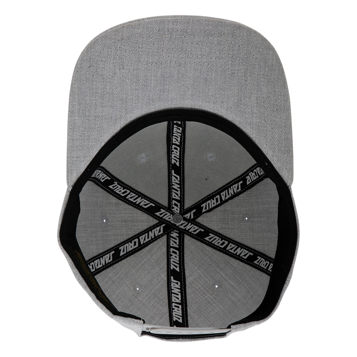 Santa Cruz Label Heather Grey White SIlver Snapback Hat