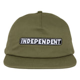 Independent Bar Logo Army Green Snapback Hat