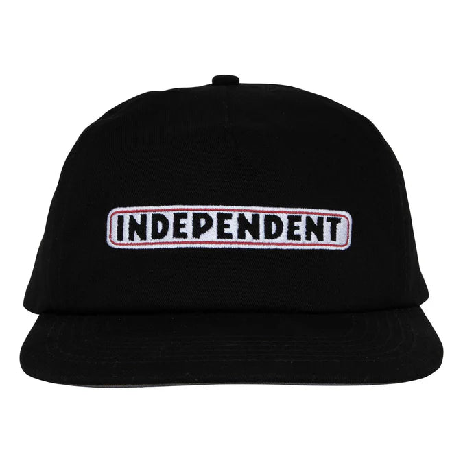 Independent Bar Logo Black Unstructured Snapback Hat