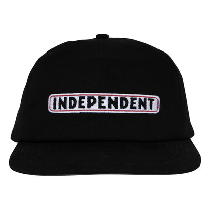 Independent Bar Logo Black Unstructured Snapback Hat