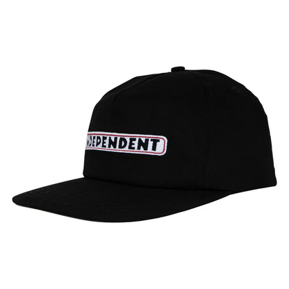 Independent Bar Logo Black Unstructured Snapback Hat