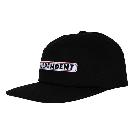 Independent Bar Logo Black Unstructured Snapback Hat
