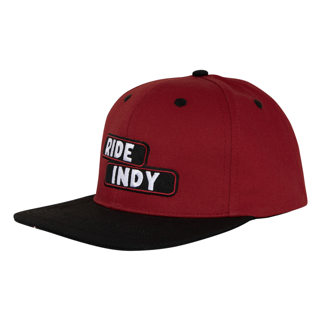Independent Sticker Slap Maroon Black Snapback Hat