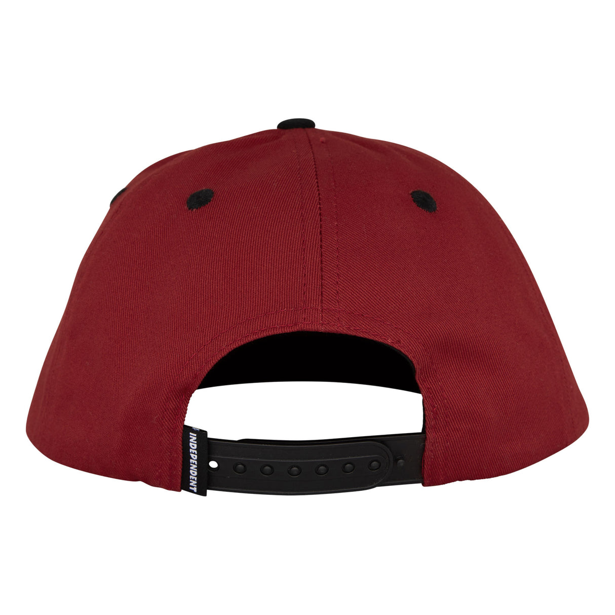 Independent Sticker Slap Maroon Black Snapback Hat