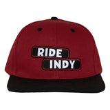 Independent Sticker Slap Maroon Black Snapback Hat