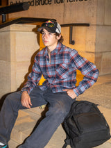 Santa Cruz Classic L/s Flannel Top Blue Plaid