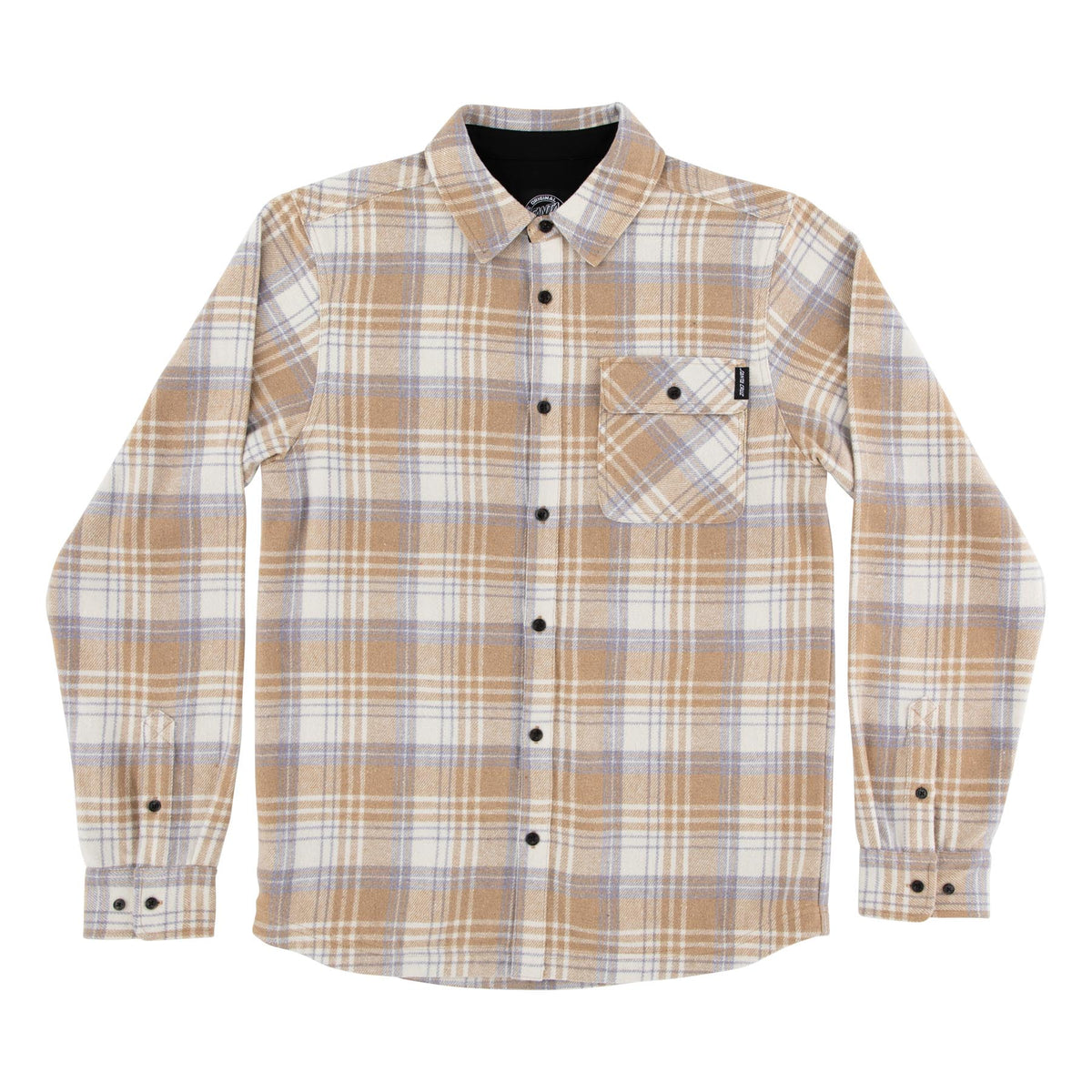 Santa Cruz Classic L/s Flannel Top Sand Plaid