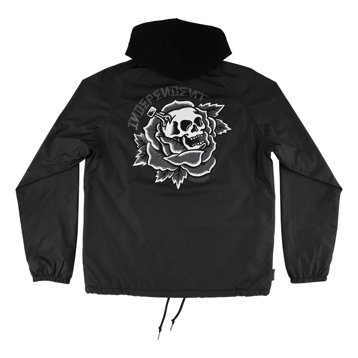 Independent Dressen Skull Rose Hooded Windbreaker L/s Jacket Black