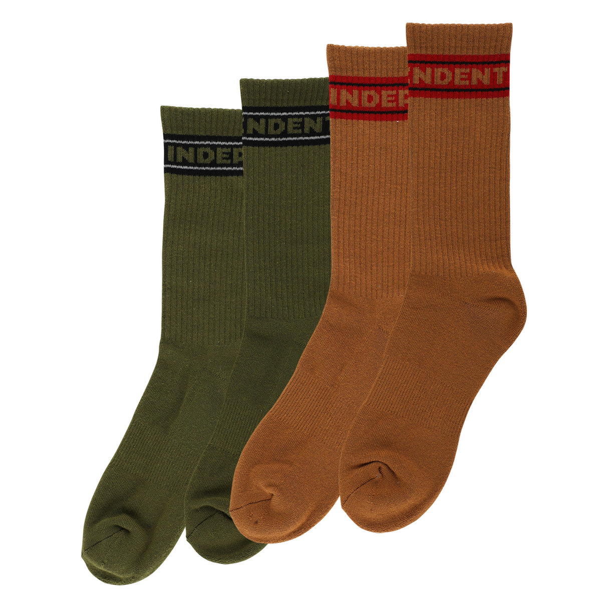 Independent Bar Logo Sand Army 2-Pack Crew Socks