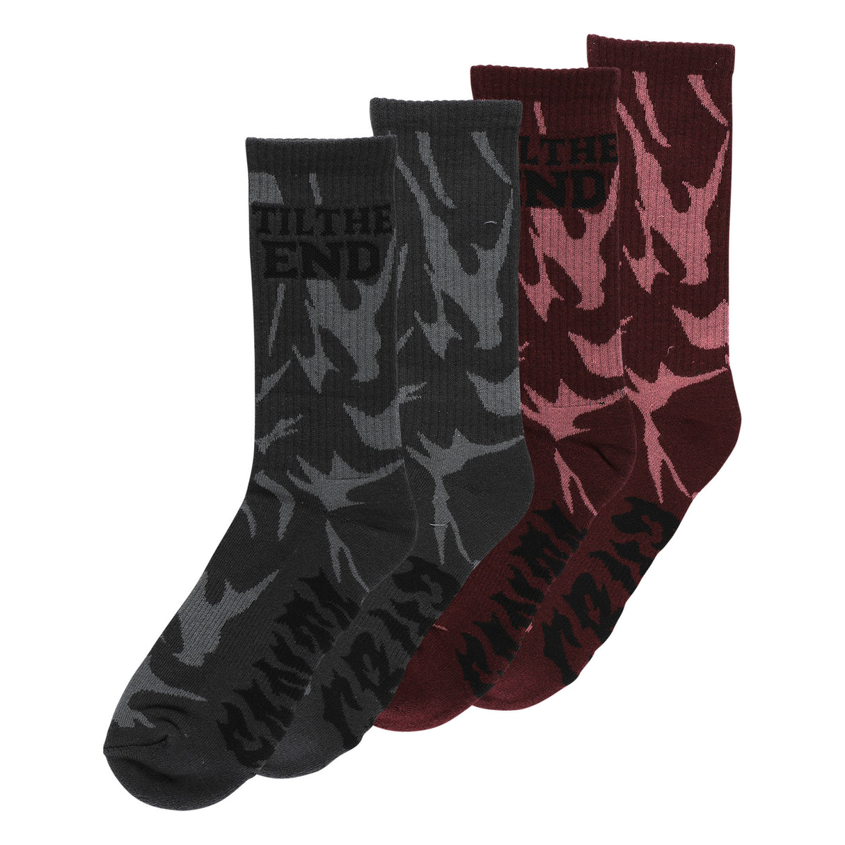 Santa Cruz TTE Messenger Smoke Black Wine 2-Pack Crew Socks