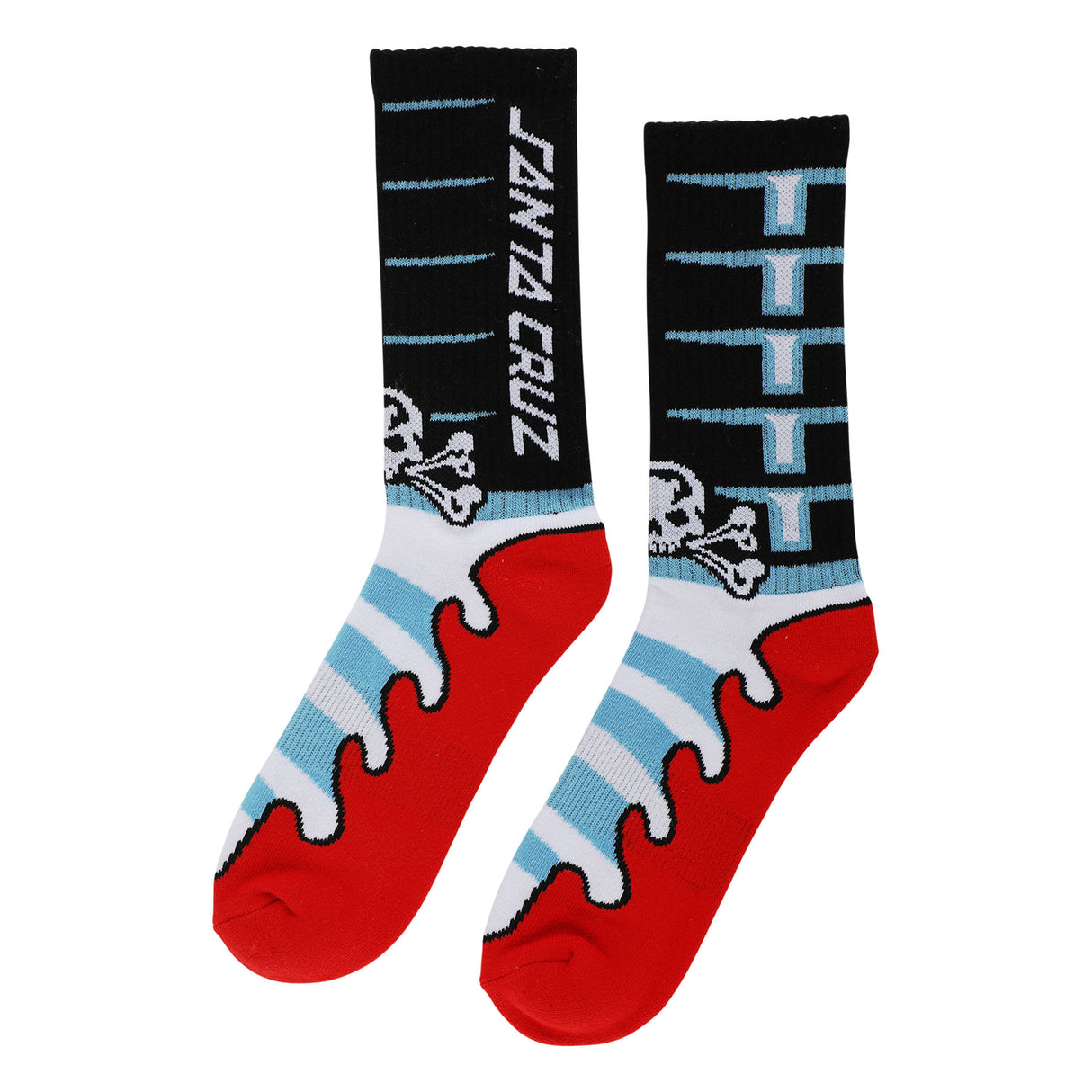 Santa Cruz Meek Slasher Sword Black White Red Crew Socks