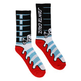 Santa Cruz Meek Slasher Sword Black White Red Crew Socks