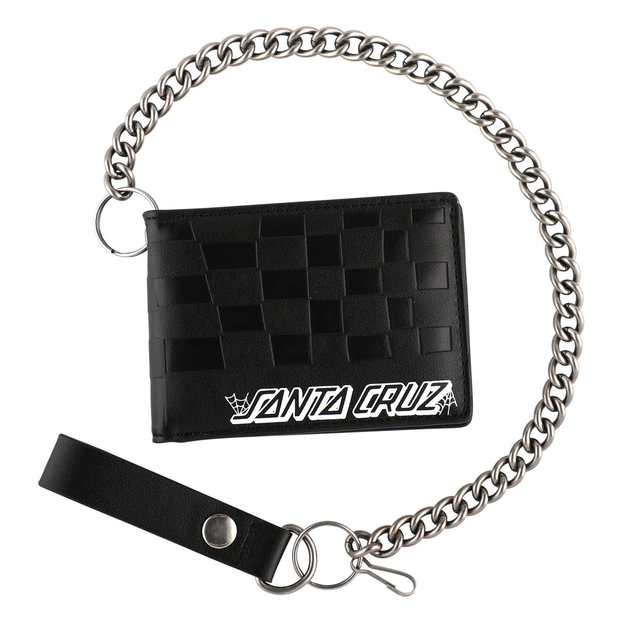 Santa Cruz Check Web Strip Chain Wallet Black