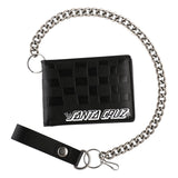 Santa Cruz Check Web Strip Chain Wallet Black