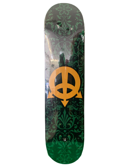 Bummer High Team Logo Black/Green 7.5" Classic Skateboard Deck