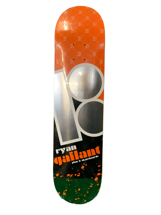 Plan B Ryan Gallant Splatter Orange 7.6" Classic Skateboard Deck