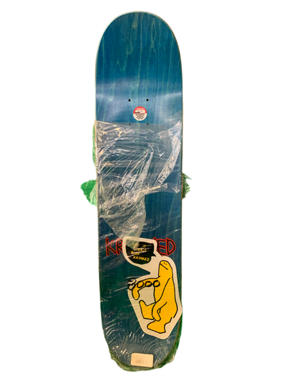 Krooked Krazys Teal/Yellow 8" Classic Skateboard Deck
