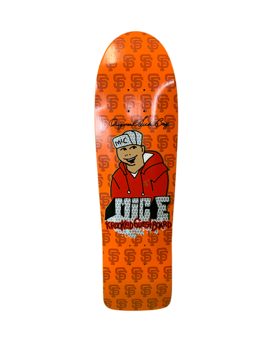 Krooked Guest Board Mic E Reyes Orange 28/350 9" Shaped Classic Skateboard Deck