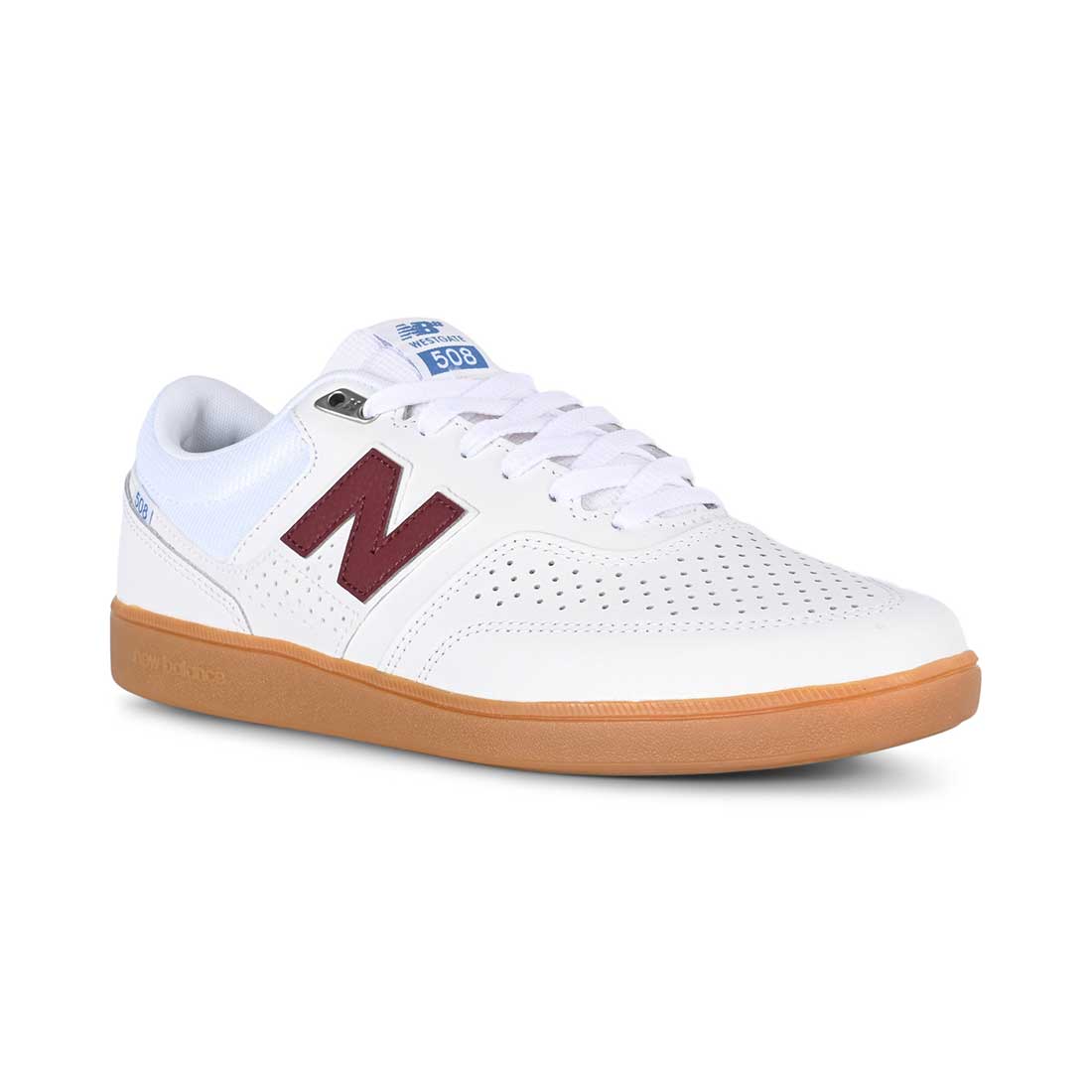 New Balance Numeric 508 Westgate White Burgundy Gum Shoes