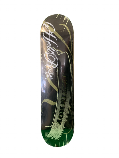 Hellrose Justin Roy Scroll Black Tan Size 7.5" Skateboard Deck