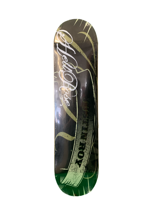 Hellrose Justin Roy Scroll Black Tan Size 7.5" Skateboard Deck