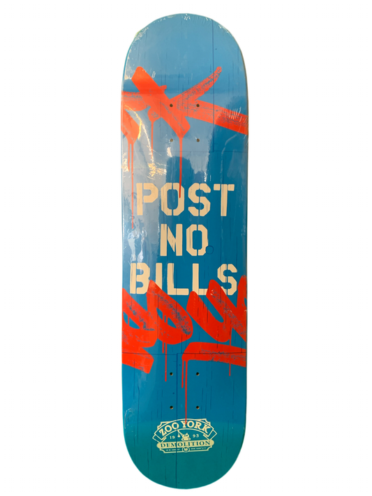 Zoo York Post No Bills Blue 8" Classic Skateboard Deck