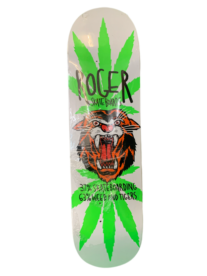 Roger 37% Skateboarding 63% Weed and Tigers 8.5" Classic Skateboard Deck